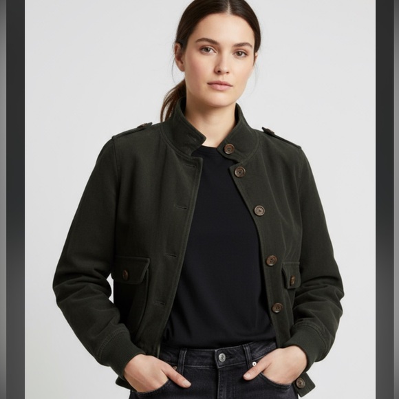 A.P.C Forest Green Bomber Jacket Size XS - Picture 3 of 9